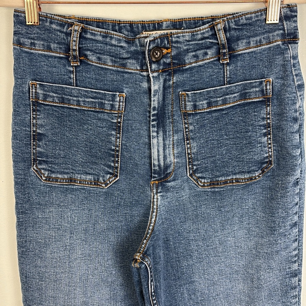 Women's Blue Wide-Leg Jeans - Picture 7 of 11